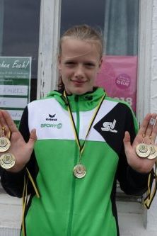 Kajsa Zimmermann 5 fache Goldmedaillengewinnerin der W13 bei der BM am 13./14.05.2017