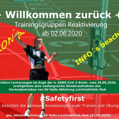 2020.05.31 - Corono - Trainingsgruppen Reaktivierung